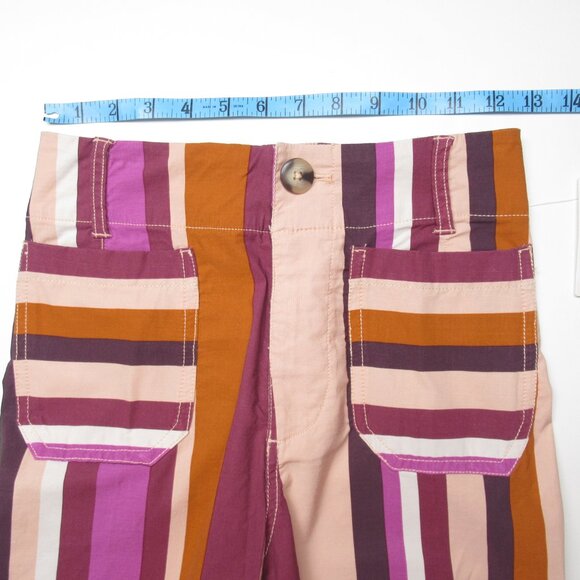 Anthropologie The Colette Cropped Wide-Leg Pants by Maeve Plum Stripe 24 - Picture 8 of 13
